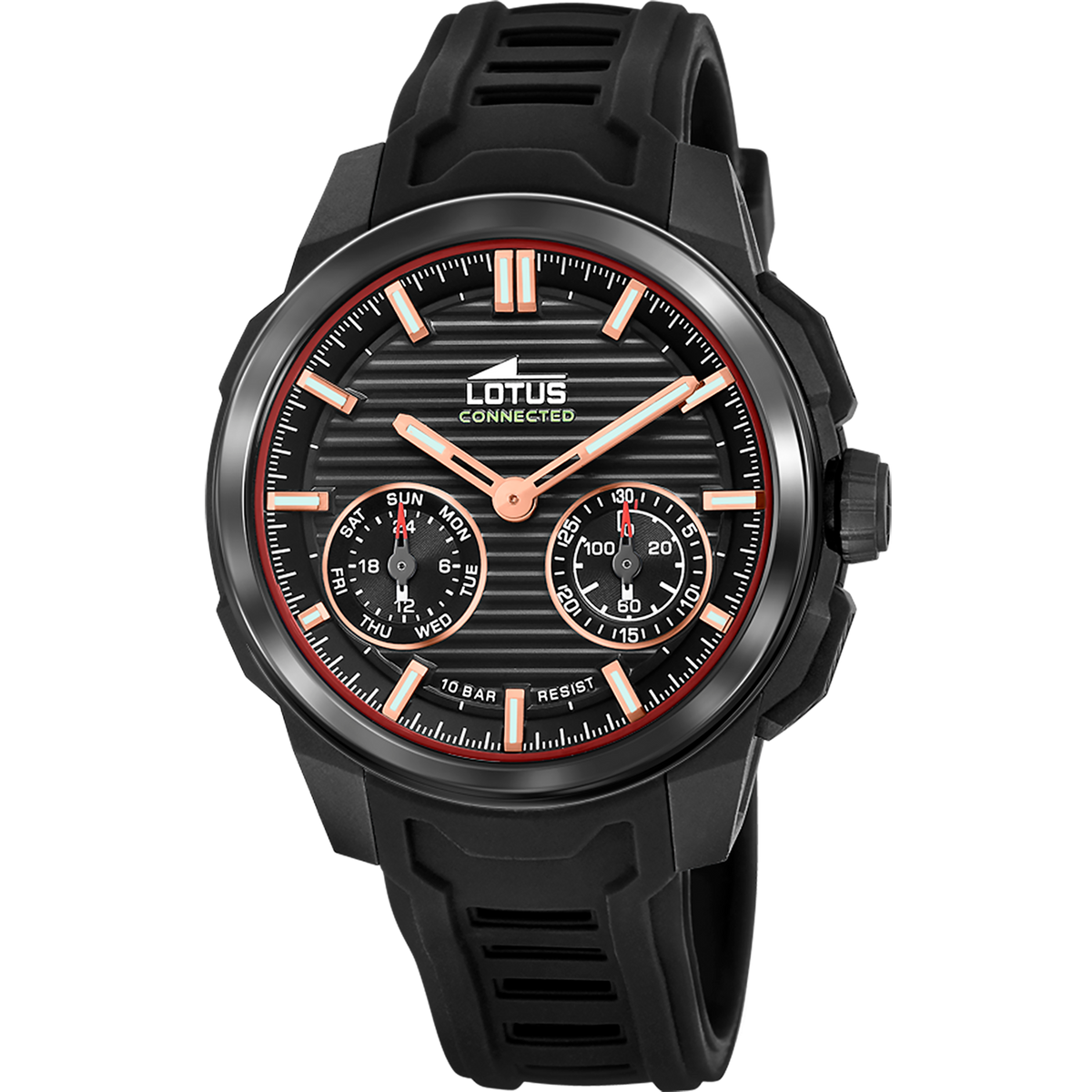 Reloj Lotus Connected 19092/4 para hombre, esfera negra, 43.5 mm