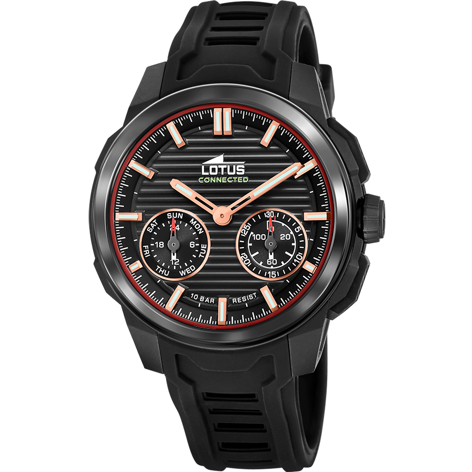 Reloj Lotus Connected 19092/4 para hombre, esfera negra, 43.5 mm