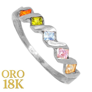 Anillo de oro BLANCO 18K colores