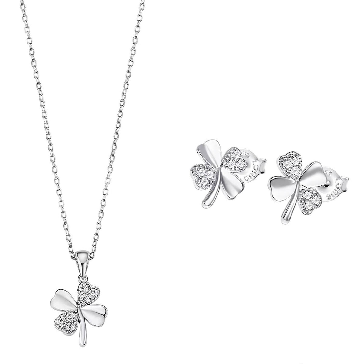 Conjunto plata lotus silver trébol