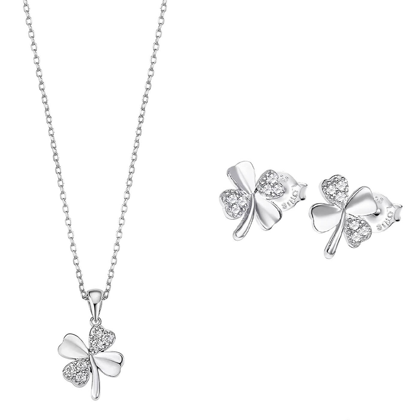 Conjunto plata lotus silver trébol