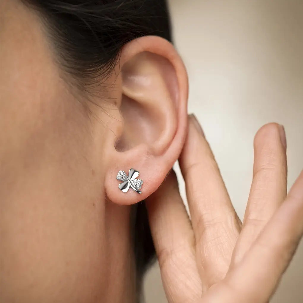 Conjunto plata lotus silver trébol chica 2