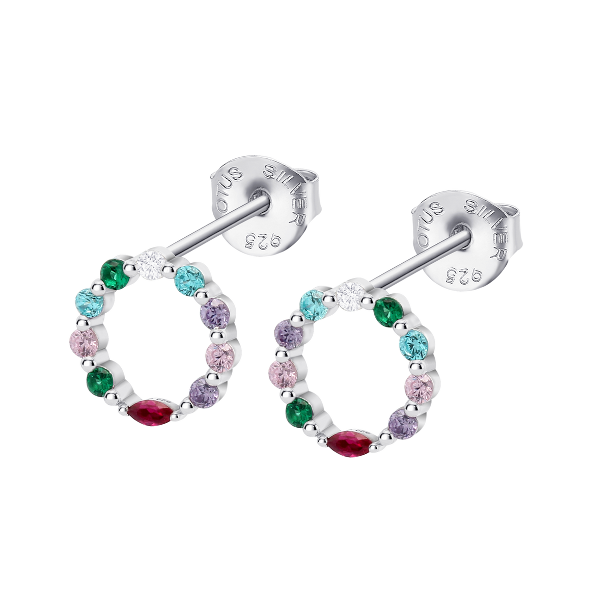 Pendientes de plata en forma de corazón con circonitas