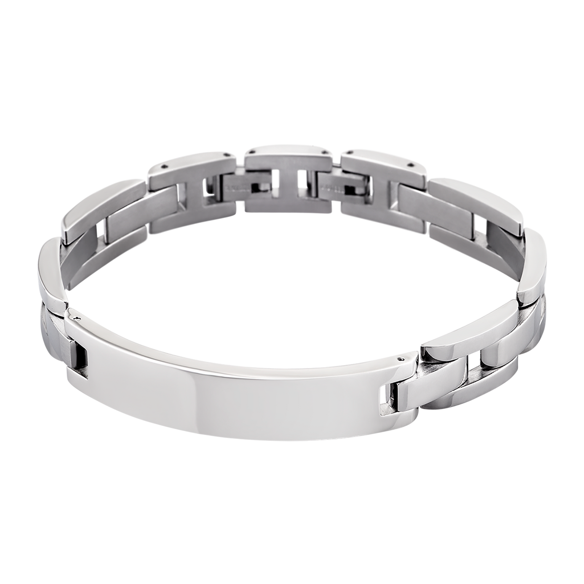 Pulsera Lotus Style LS1511-2/1 de eslabones con placa lisa grabable en acero inoxidable