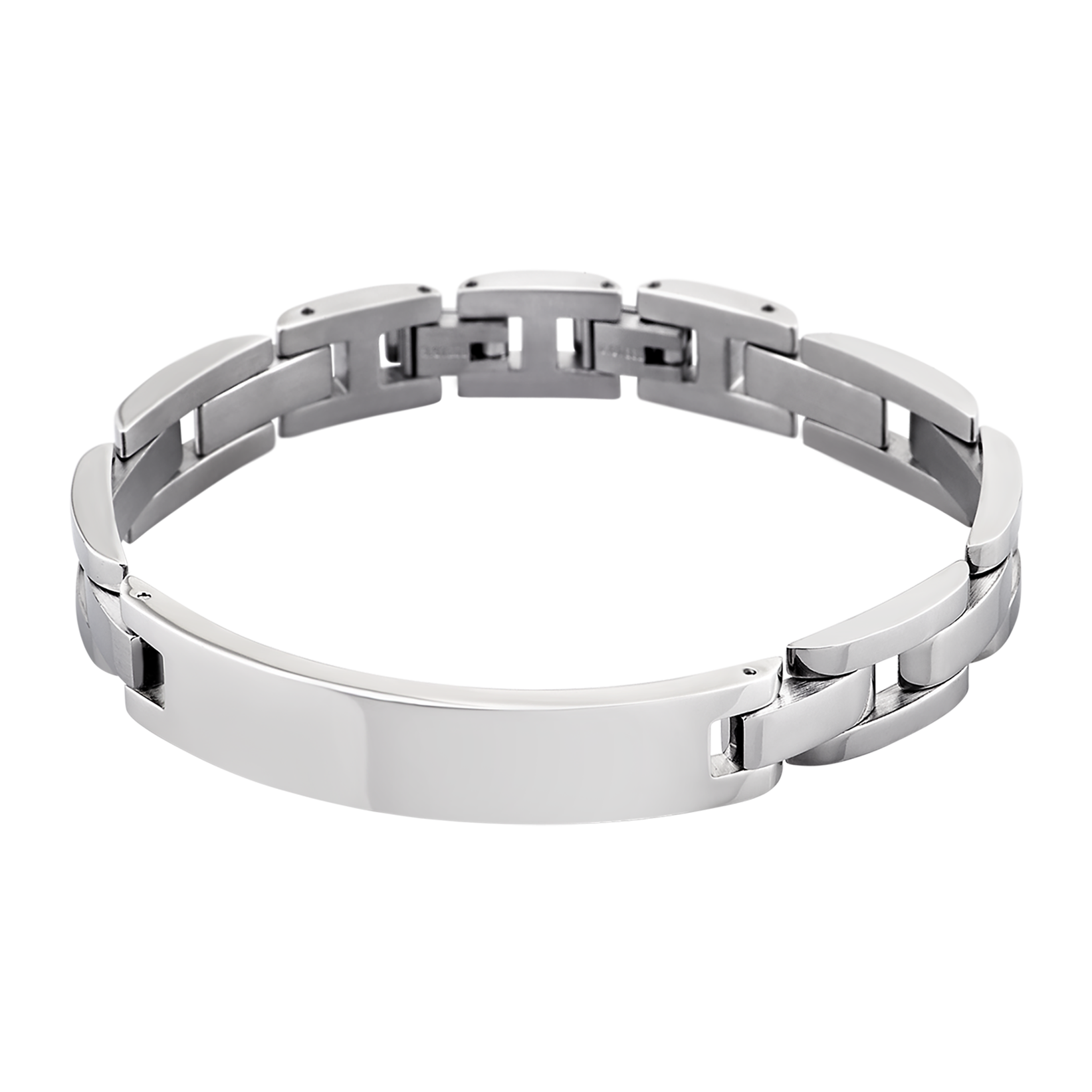 Pulsera Lotus Style LS1511-2/1 de eslabones con placa lisa grabable en acero inoxidable