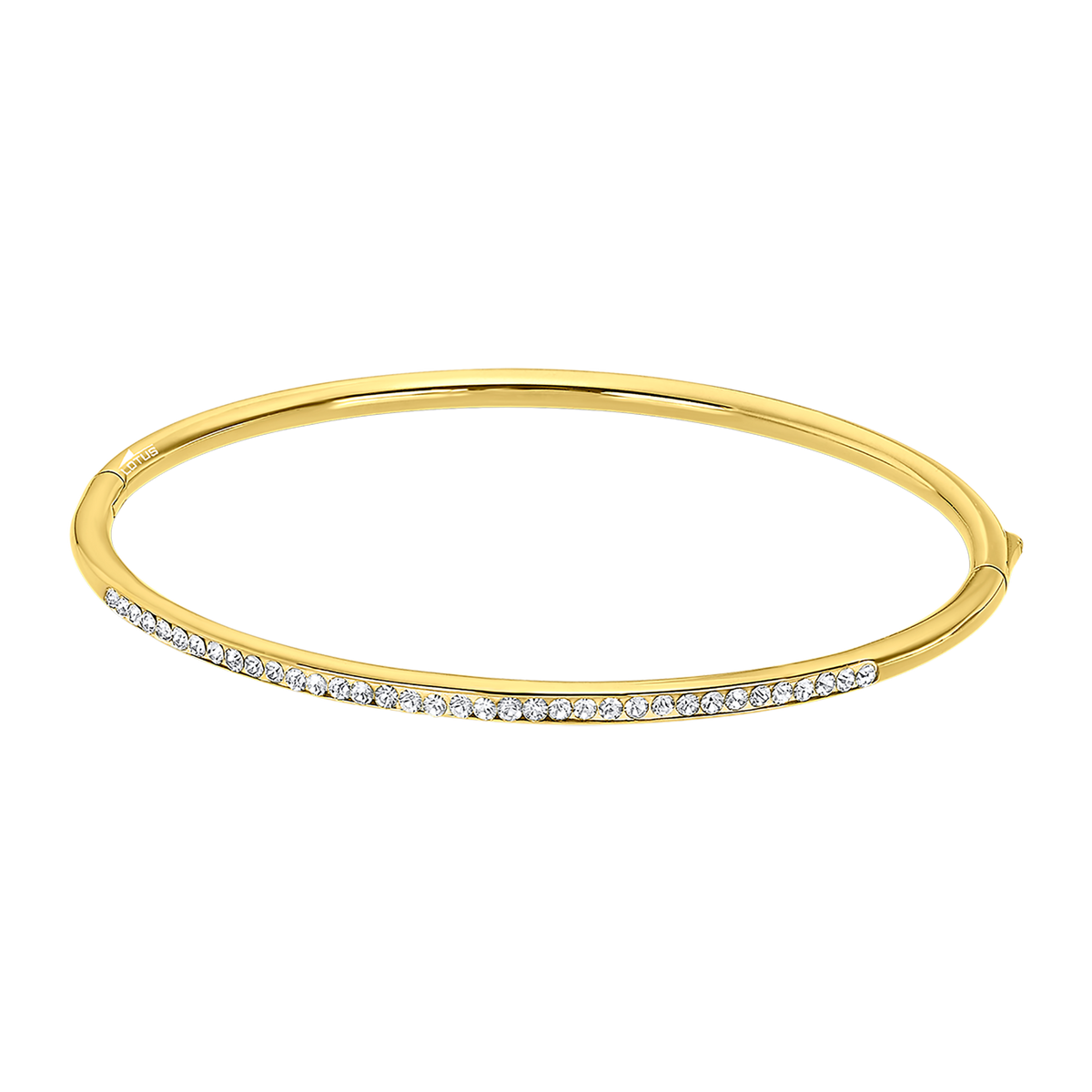 Pulsera Lotus Style LS2111-2/2 brazalete rígido fino con circonitas en acero inoxidable con baño dorado