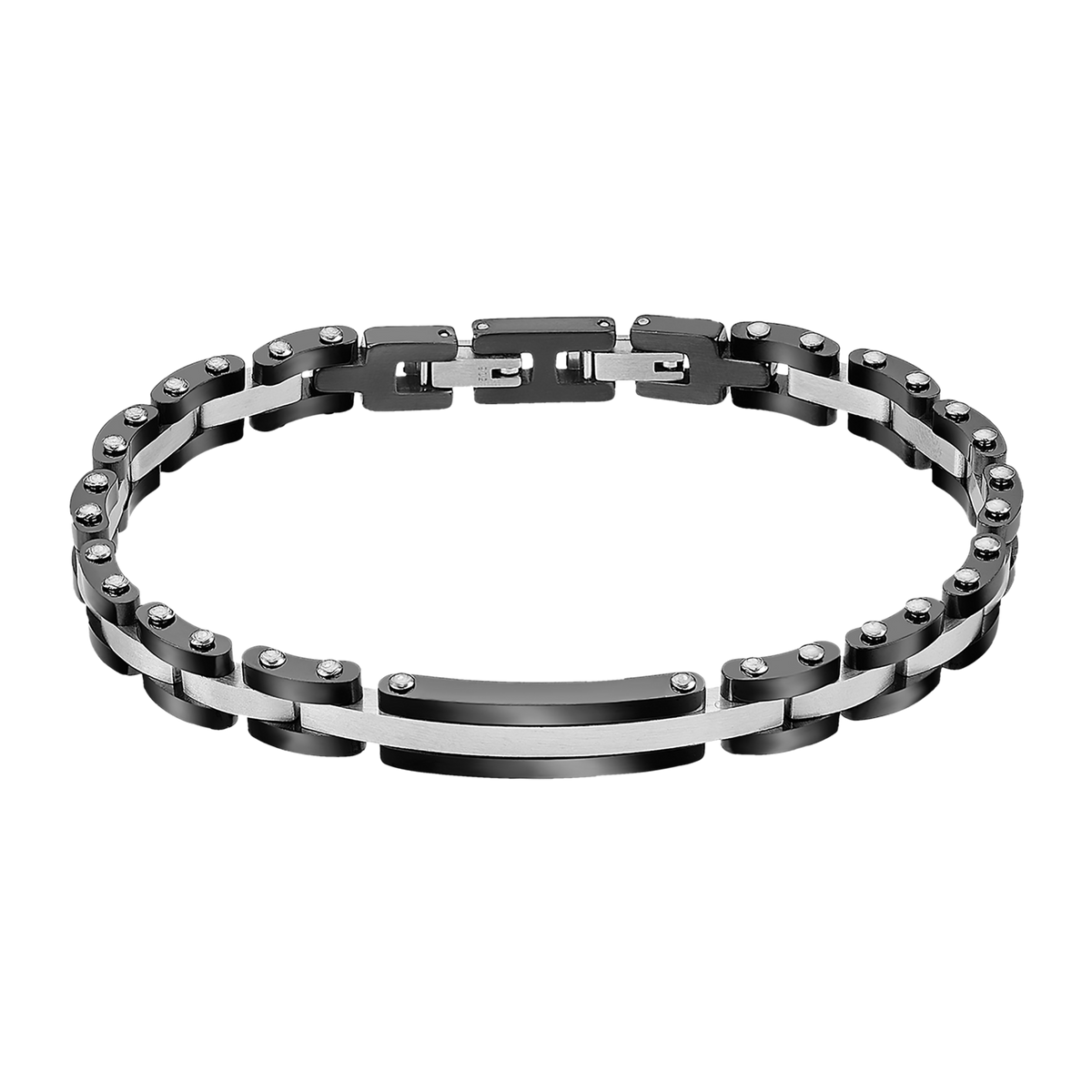 Pulsera Lotus Style LS2596-2/2 de eslabones tipo cadena en negro en acero inoxidable