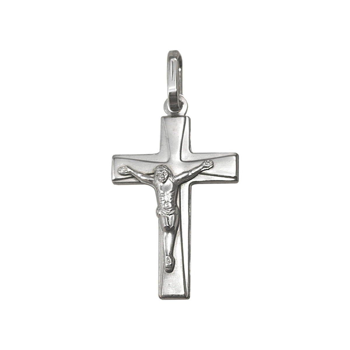 Colgante de cruz de plata de ley 925 con la figura de Cristo de 14x24 mm