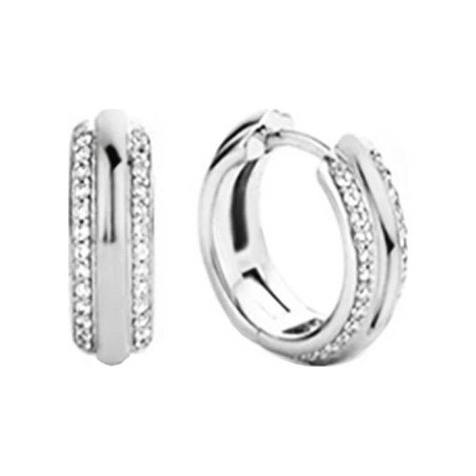Criollas de plata de ley 925 de 5x15 mm y 10 mm de diámetro con circonitas
