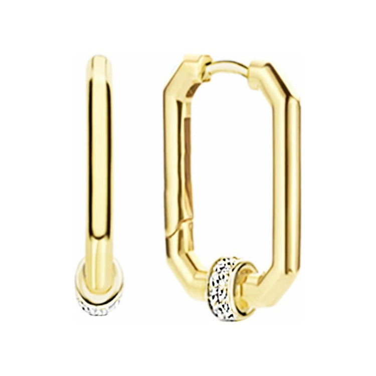 Criollas de plata de ley 925 con baño de oro de 15x21 mm y 15 mm de diámetro con circonitas