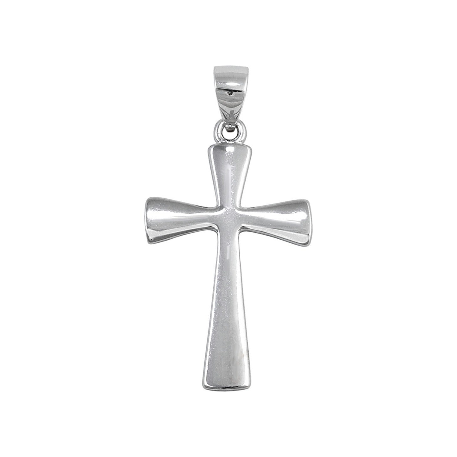 Colgante de cruz de plata de ley 925 lisa clásica de 16x26 mm