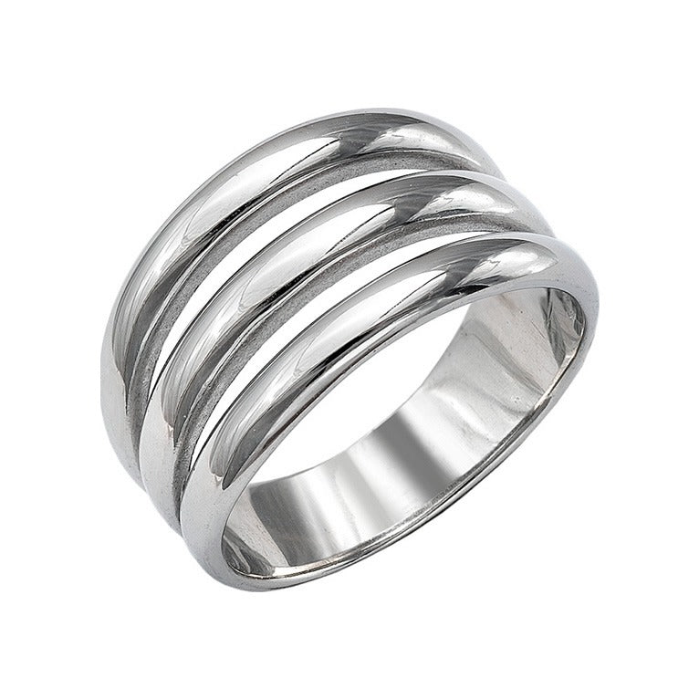Anillo de plata de ley 925 multibanda liso de 11 mm de ancho
