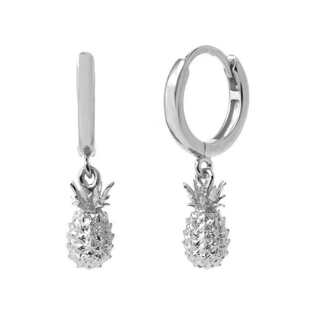 Criollas de plata de ley 925 de 5x12 mm con piña colgante