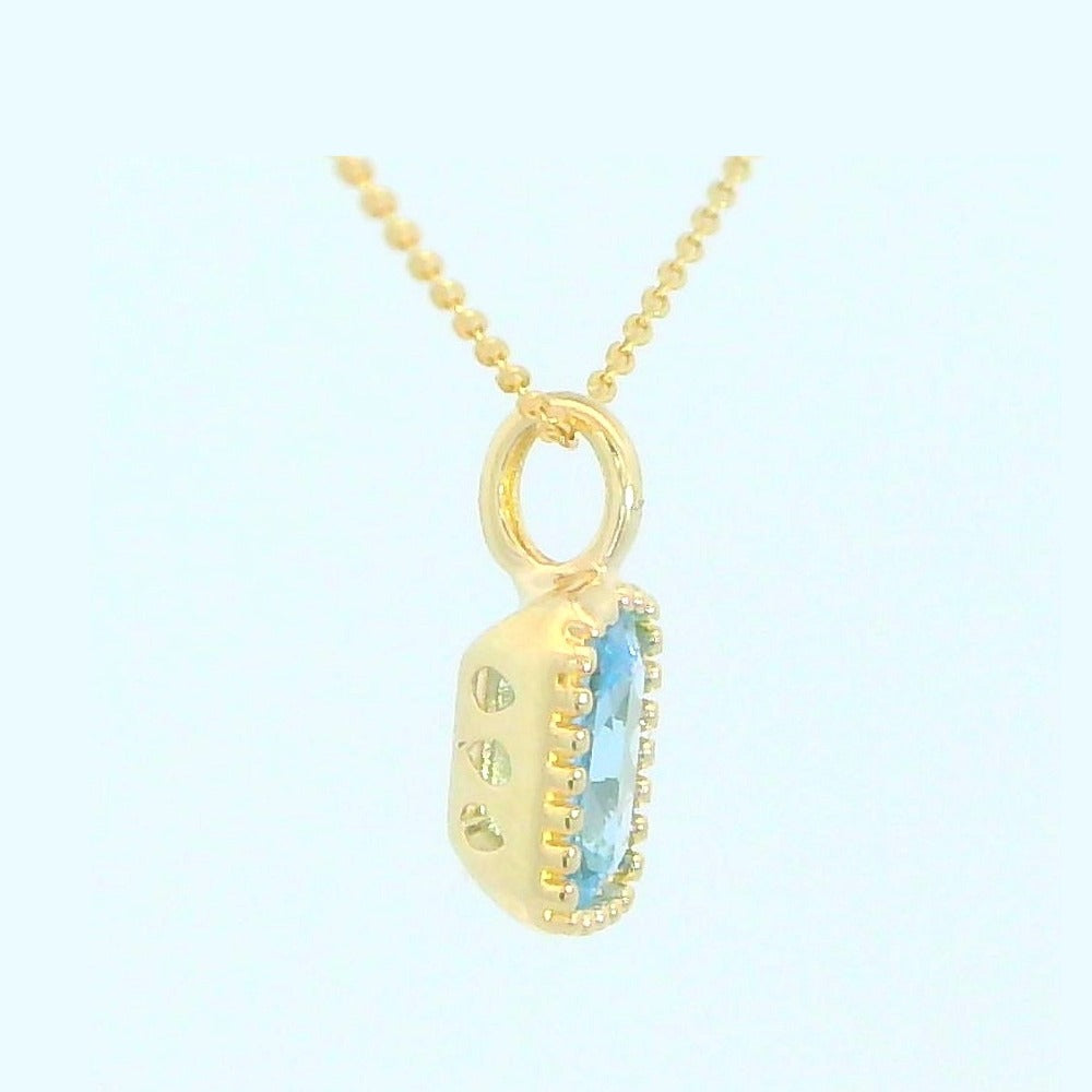 Colgante oro 9k nano agua marina octogonal
