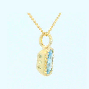Colgante oro 9k nano agua marina octogonal