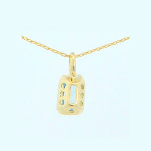 Colgante oro 9k nano agua marina octogonal