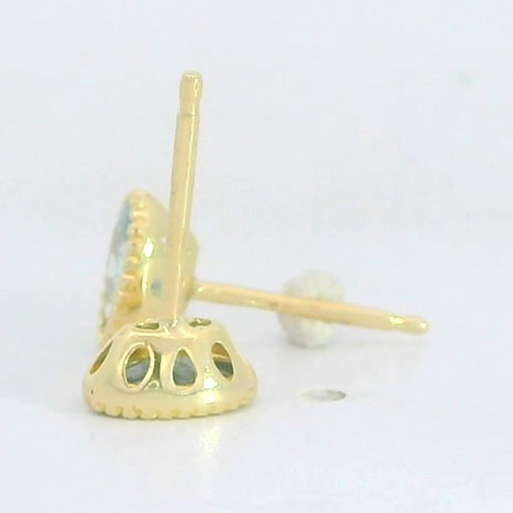 Pendientes oro 9k nano agua marina oval