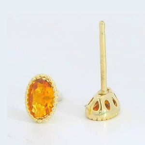 Pendientes oro 9k nano citrino oval