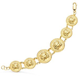 Pulsera oro monedas medusa y greca