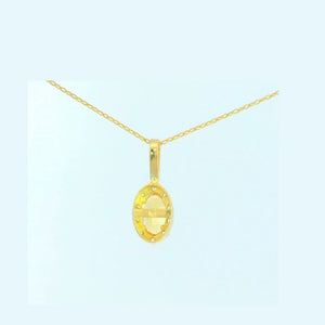 Colgante oro 9k citrino semiprecioso oval