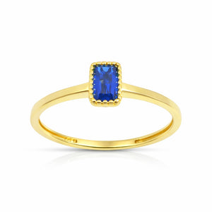 Anillo oro 9k zafiro nano octogonal