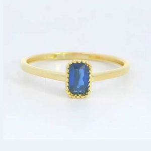 Anillo oro 9k zafiro nano octogonal