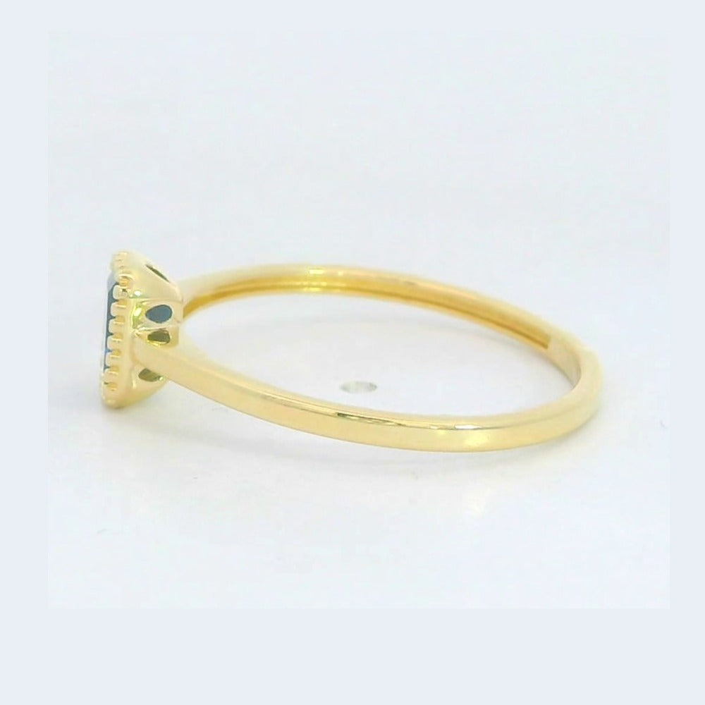 Anillo oro 9k zafiro nano octogonal