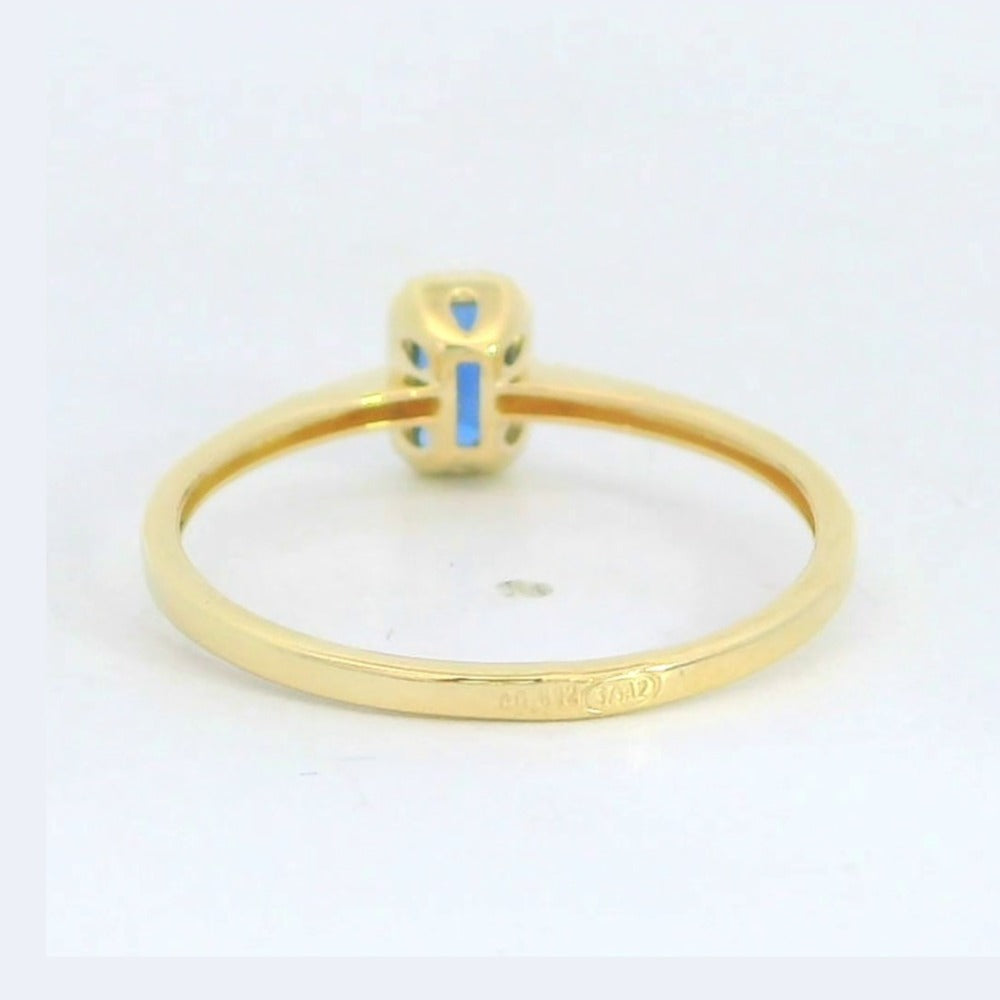 Anillo oro 9k zafiro nano octogonal