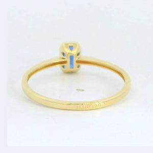Anillo oro 9k zafiro nano octogonal