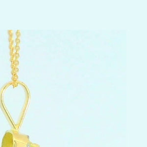 Colgante oro 9k agua marina semipreciosa octogonal
