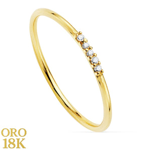 8K SORTIJA ORO AMARILLO 5 DIAMANTES 0.025 QTS. 