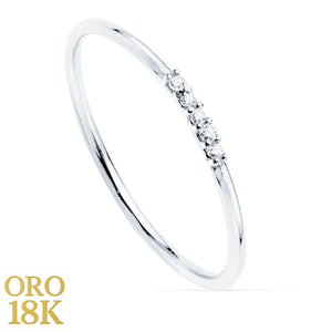 18K SORTIJA ORO BLANCO 5 DIAMANTES 0.025 QTS.
