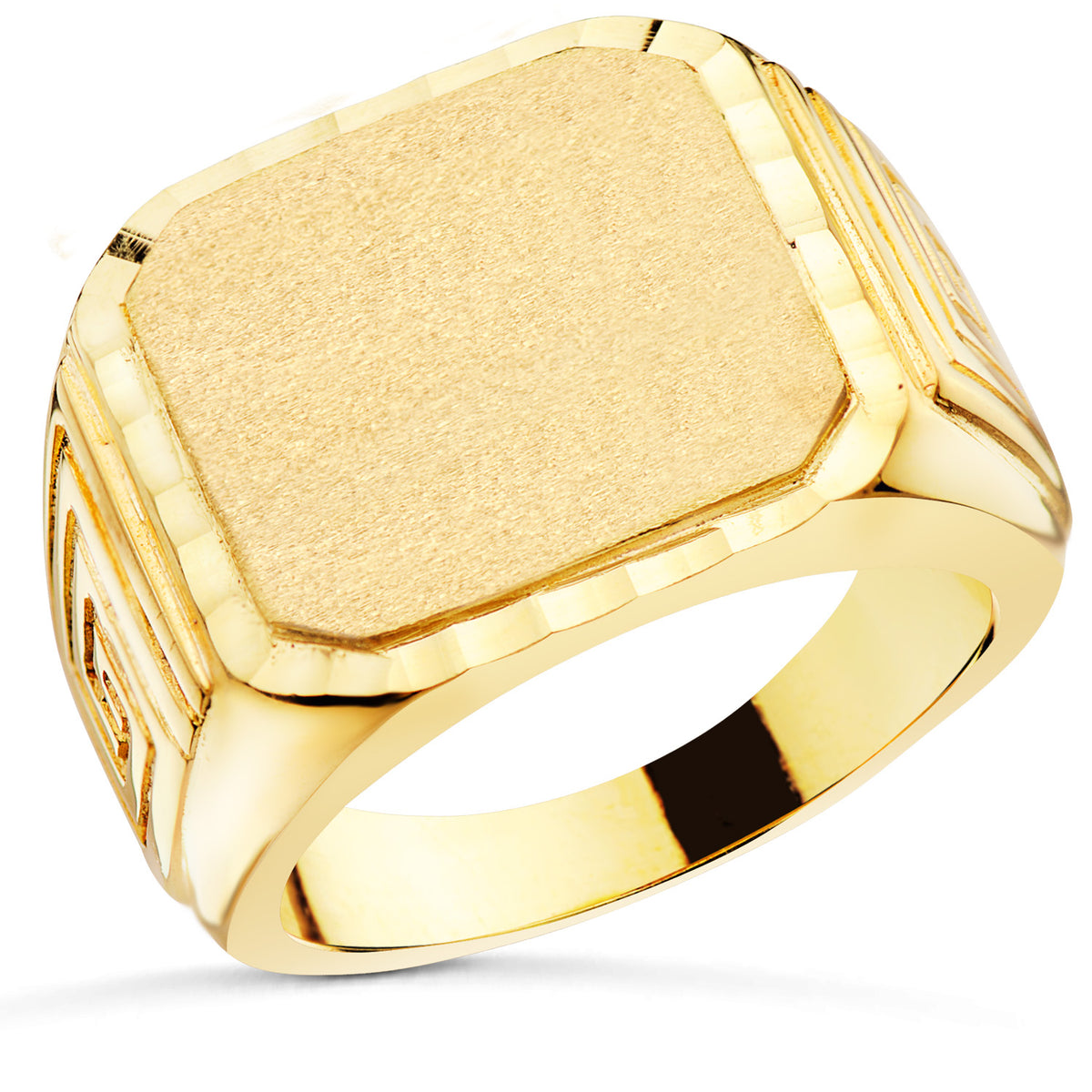 Sello de caballero en oro de ley 18k macizo tallado con frente de 18x17 mm