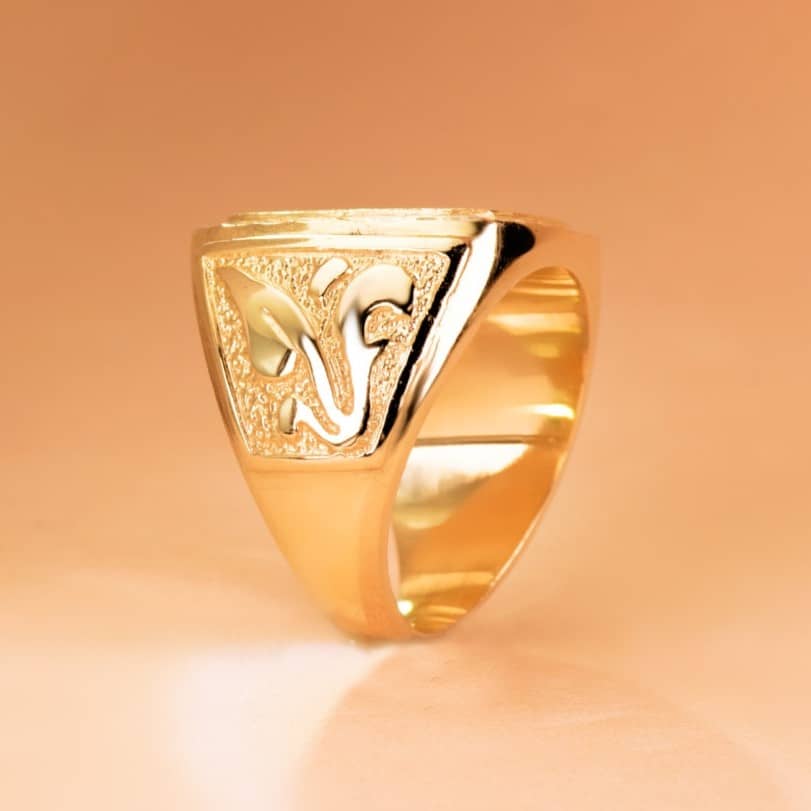 Sello de oro de ley 18k cuadrado, 18 gramos de peso imagen