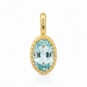 Colgante oro 9k circonita color aguamarina