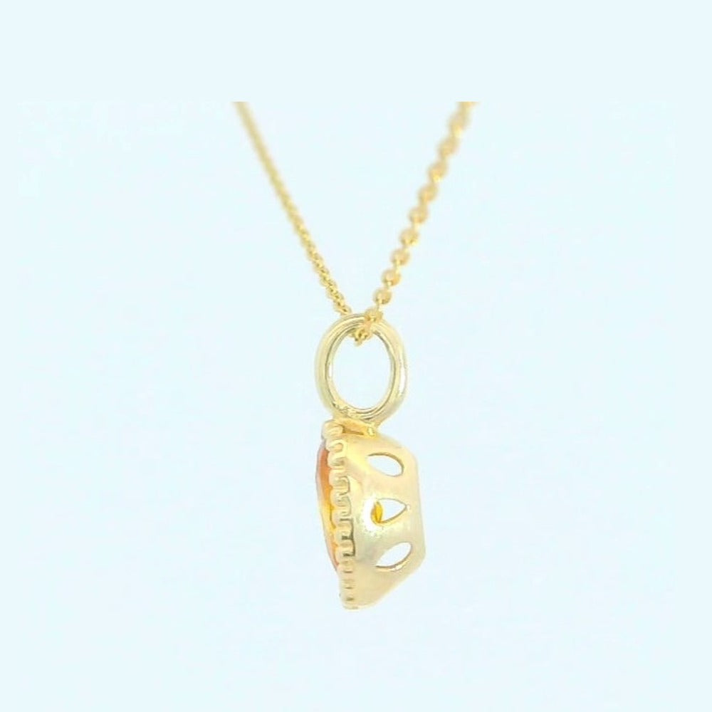 Colgante oro 9k circonita color citrino