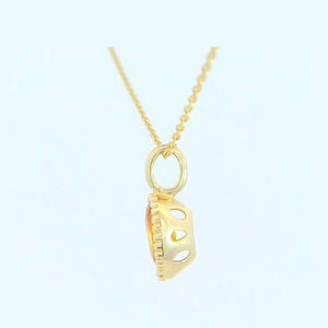 Colgante oro 9k circonita color citrino