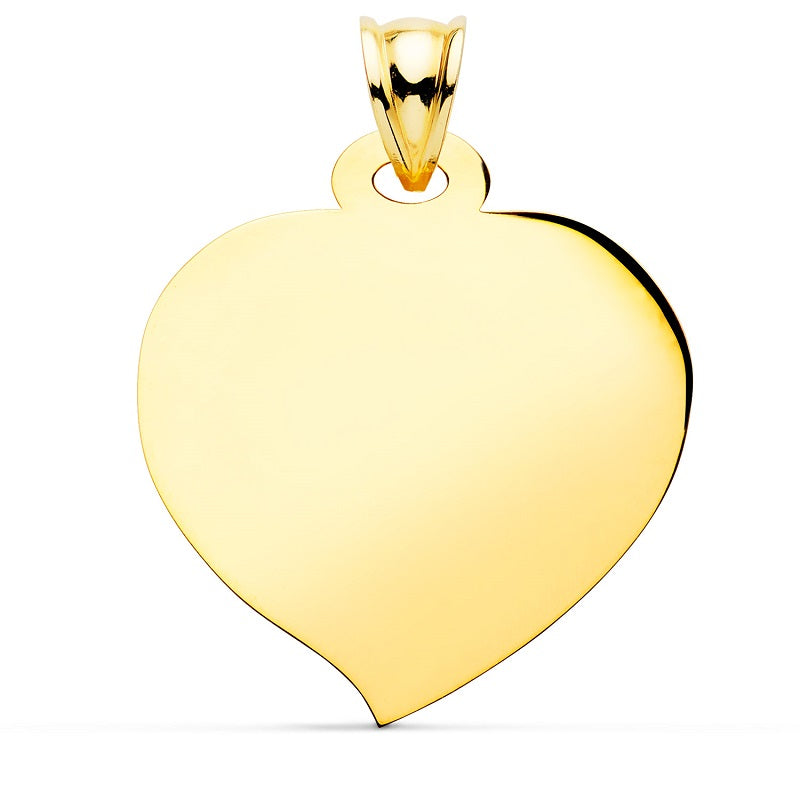 Placa oro 18k corazón grande