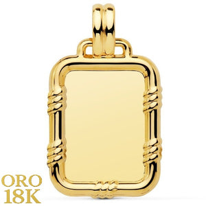 Chapa oro de ley 18k con borde