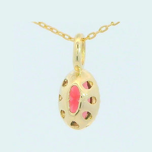 Colgante oro 9k granate nano ovalado