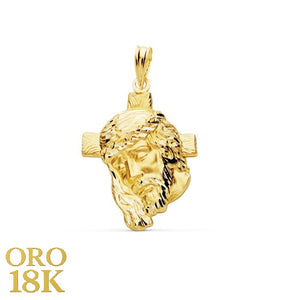 Colgante oro de ley 18k cristo con cruz