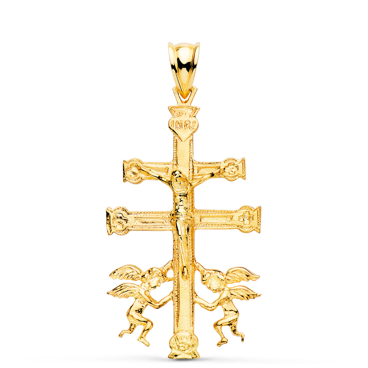 Cruz de caravaca de oro 18k con Cristo 35x22 mm