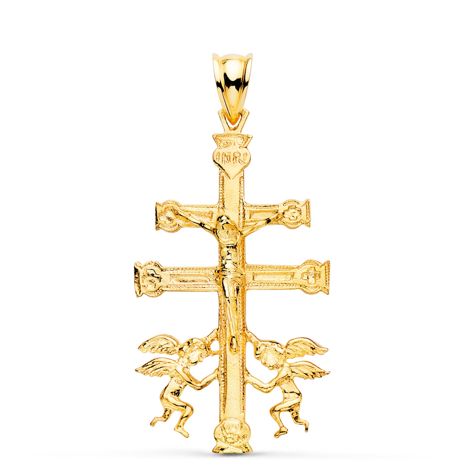 Cruz de caravaca de oro 18k con Cristo 35x22 mm