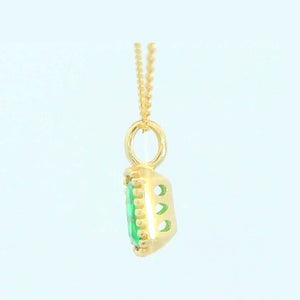 Colgante oro 9k nano esmeralda octogonal