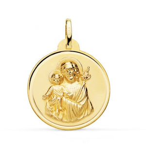 18K MEDALLA DE ORO REDONDA SAN JOSÉ