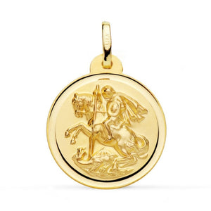 18K MEDALLA DE ORO REDONDA SAN JORGE