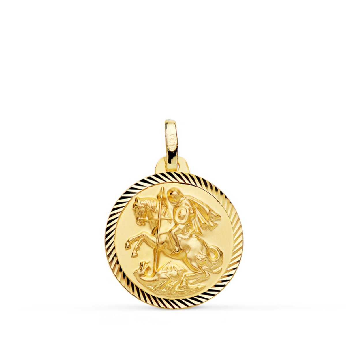 Medalla de San Jorge en oro 18k borde hélice 17 mm