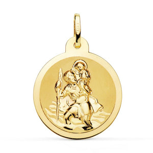 18K MEDALLA REDONDA SAN CRISTÓBAL