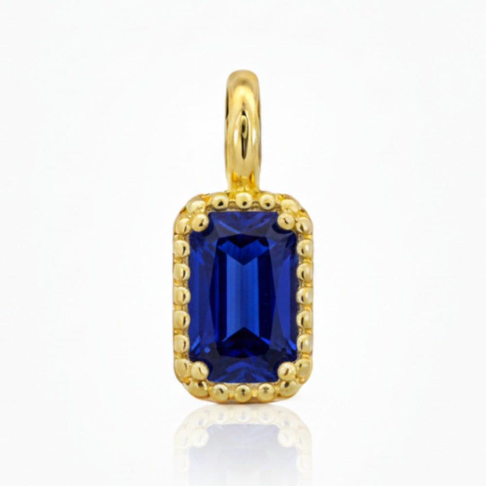 Colgante oro 9k nano zafiro octogonal