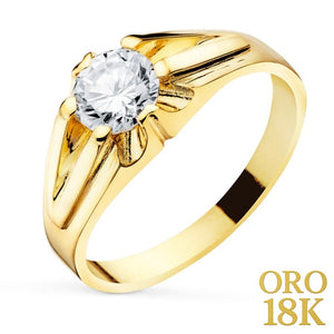 Solitario oro de ley 18k de caballero